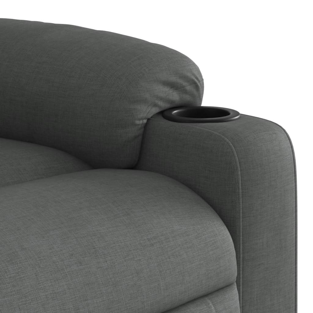 Fauteuil de massage inclinable Gris foncé Tissu