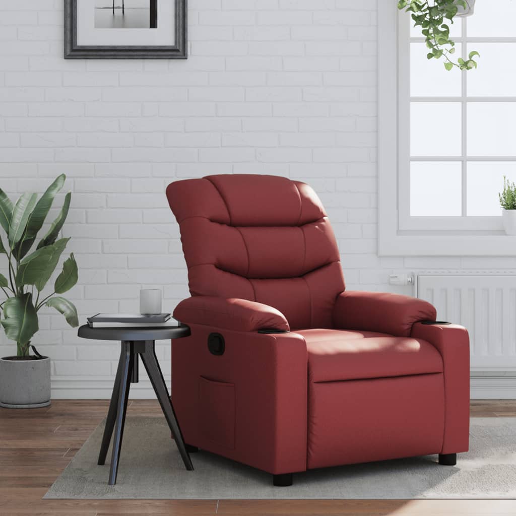 Fauteuil inclinable Rouge bordeaux Similicuir Fauteuils vidaXL   