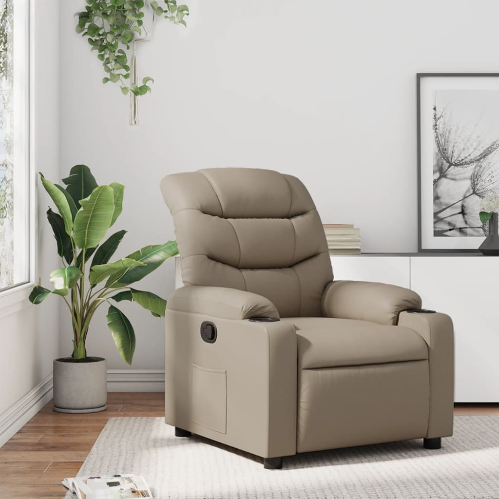 Fauteuil inclinable Cappuccino Similicuir Fauteuils vidaXL   