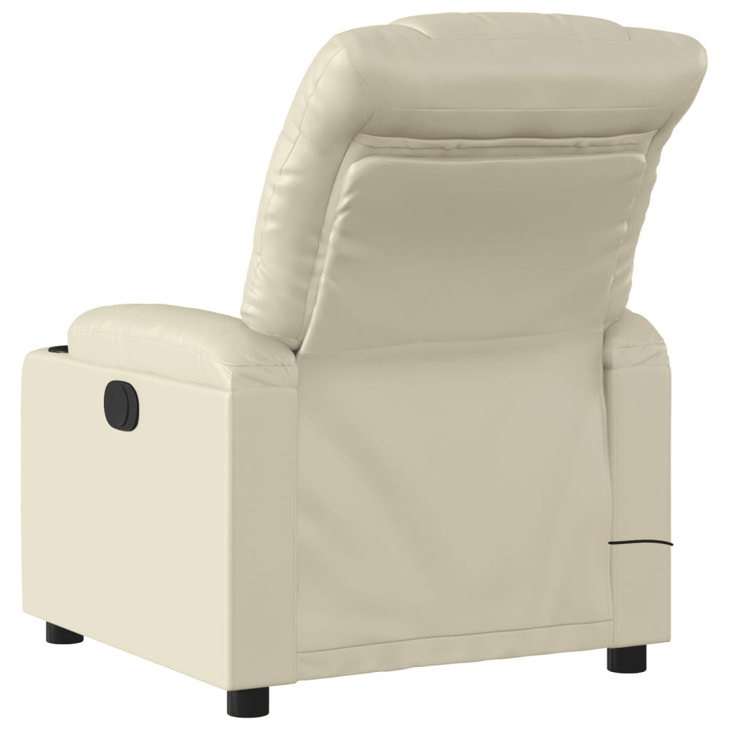 Fauteuil inclinable de massage Crème Similicuir Fauteuils vidaXL   