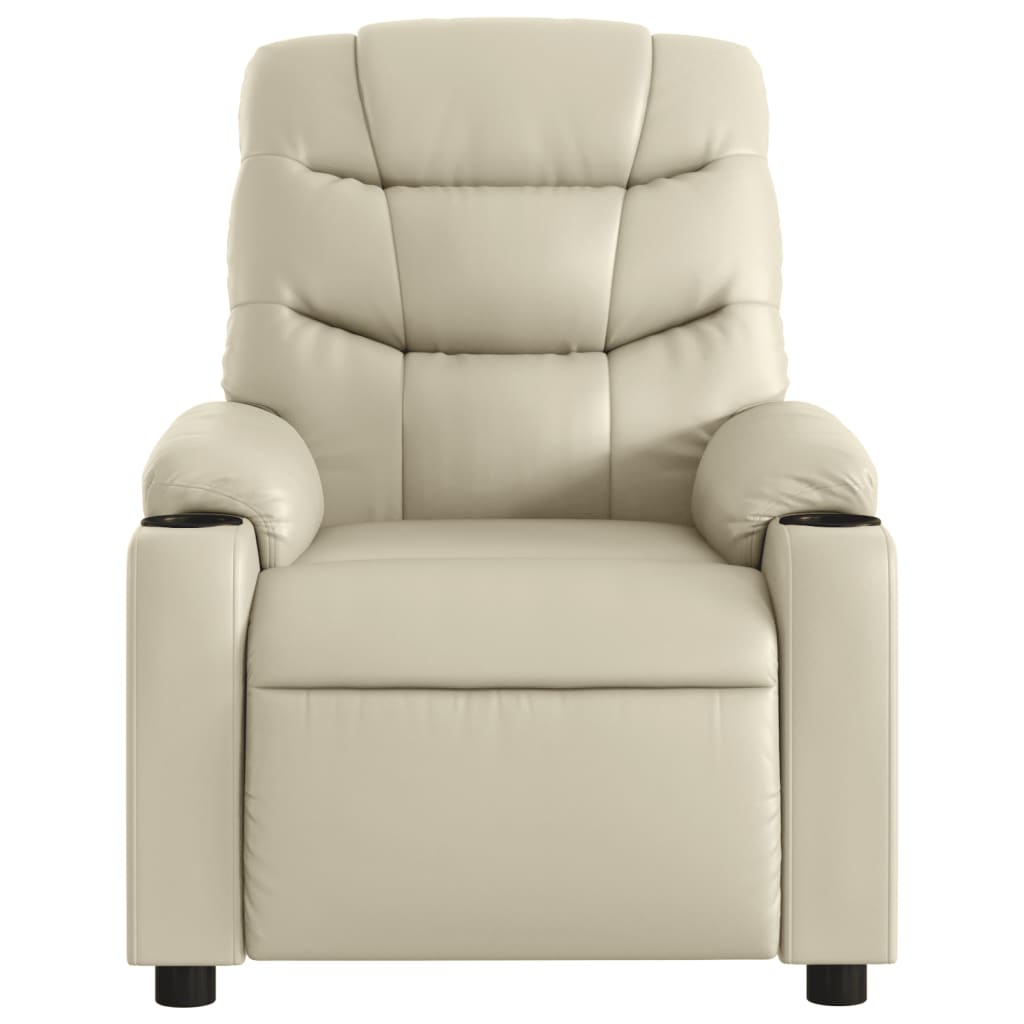 Fauteuil inclinable de massage Crème Similicuir Fauteuils vidaXL   