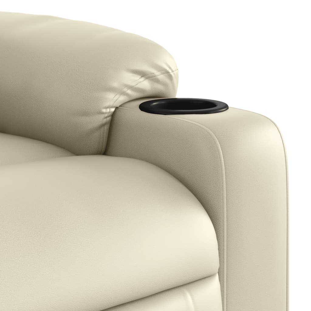 Fauteuil inclinable de massage Crème Similicuir Fauteuils vidaXL   