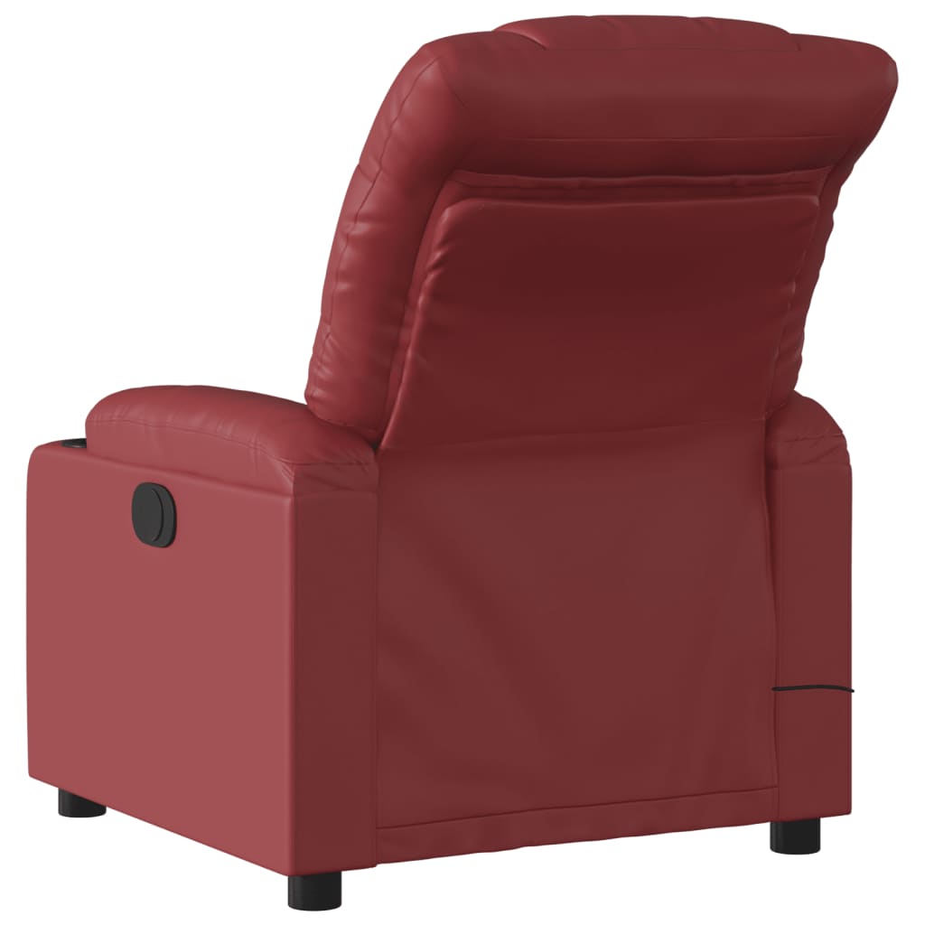 Fauteuil de massage inclinable Rouge bordeaux Similicuir Fauteuils vidaXL   