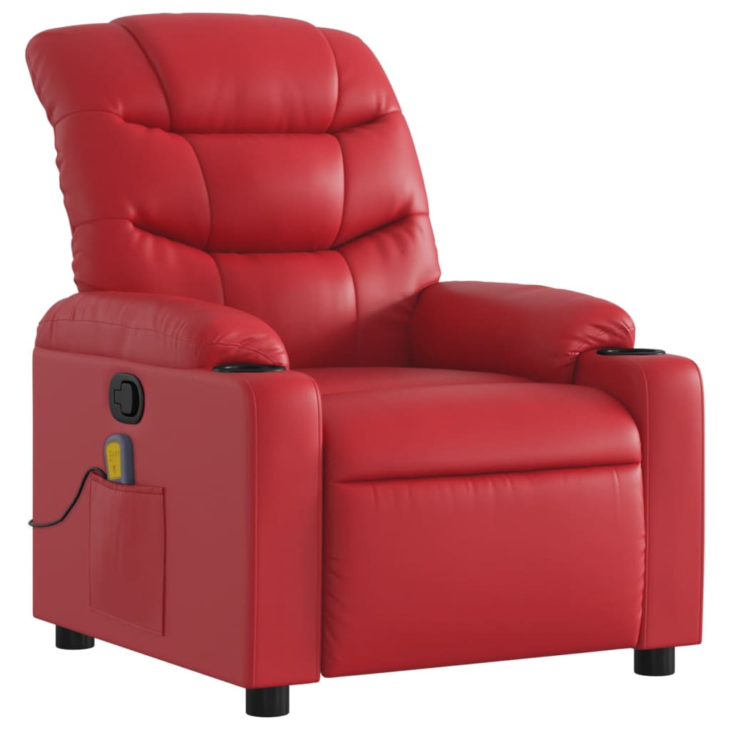 Fauteuil de massage inclinable rouge similicuir Fauteuils vidaXL   