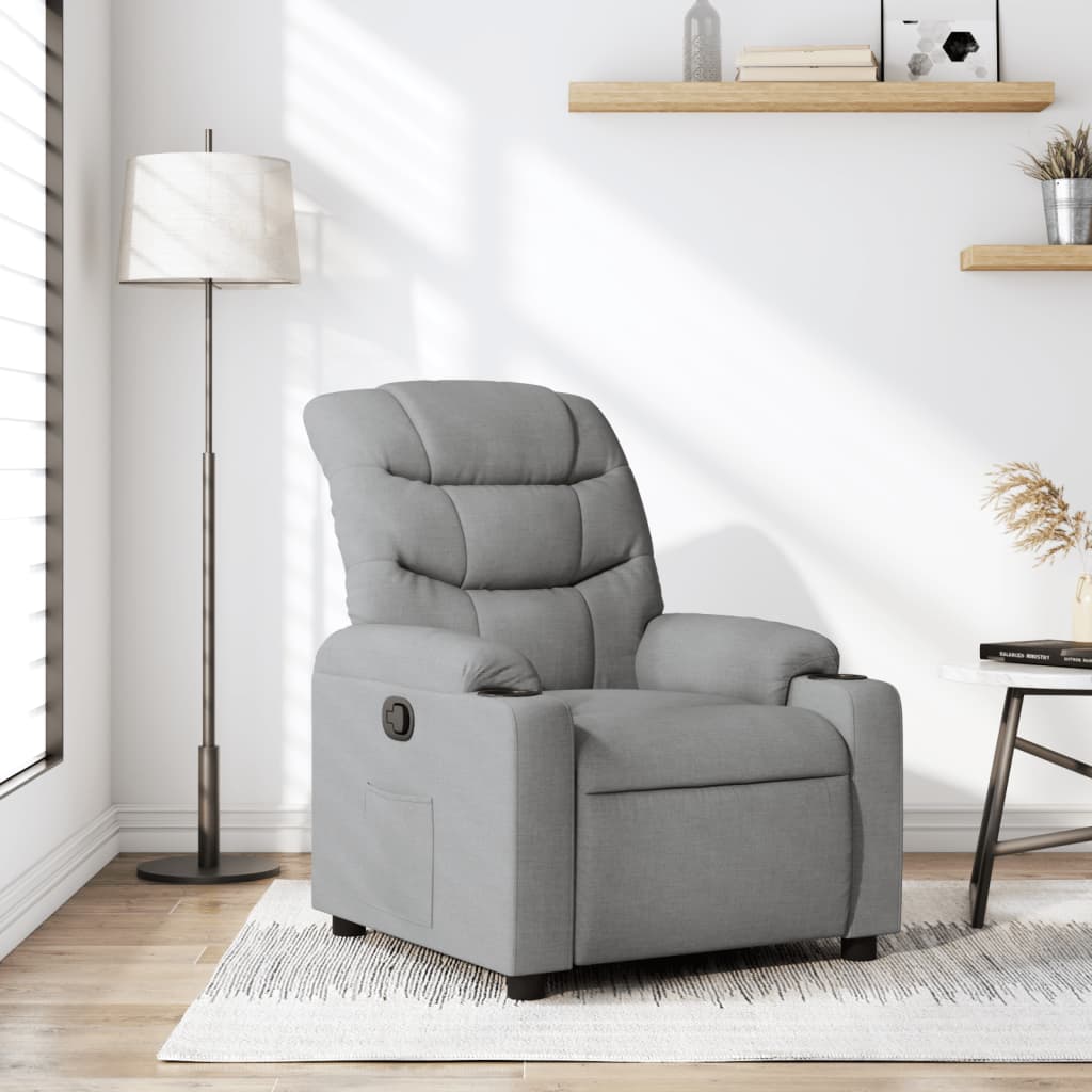 Fauteuil inclinable Gris clair Tissu Fauteuils vidaXL   