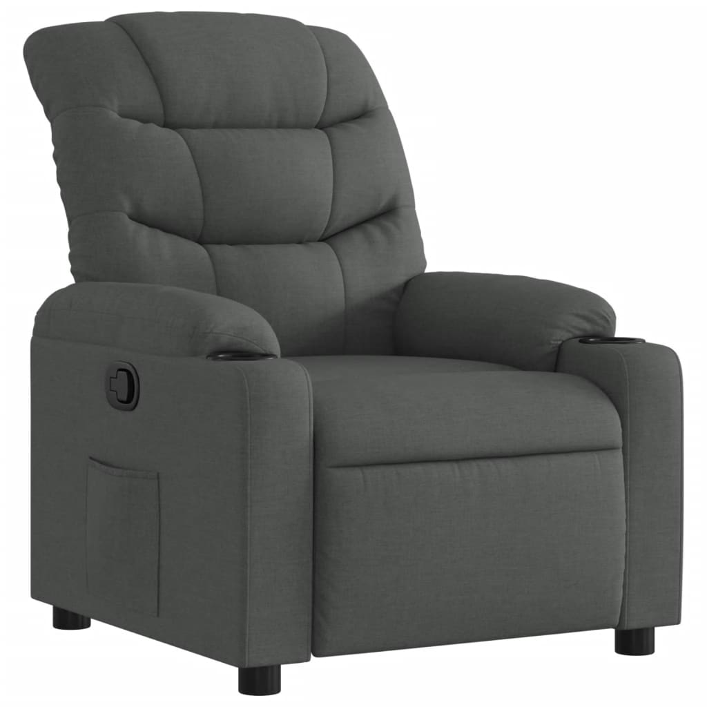 Fauteuil inclinable Gris foncé Tissu Fauteuils vidaXL   