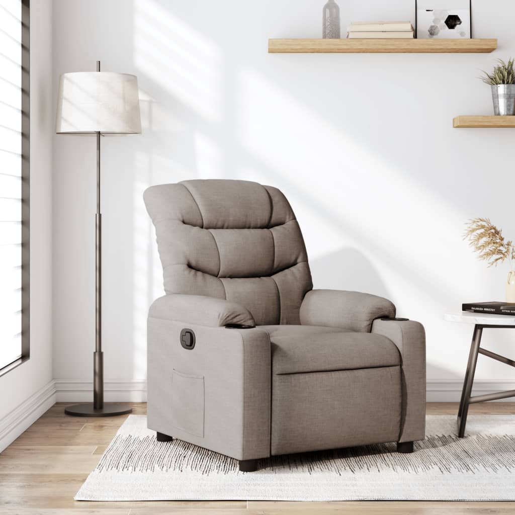 Fauteuil inclinable Taupe Tissu Fauteuils vidaXL   