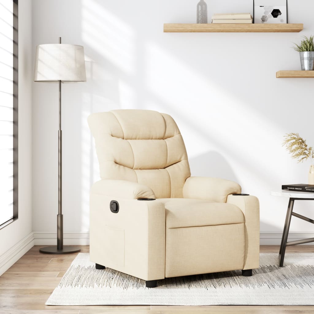 Fauteuil inclinable Crème Tissu Fauteuils vidaXL   