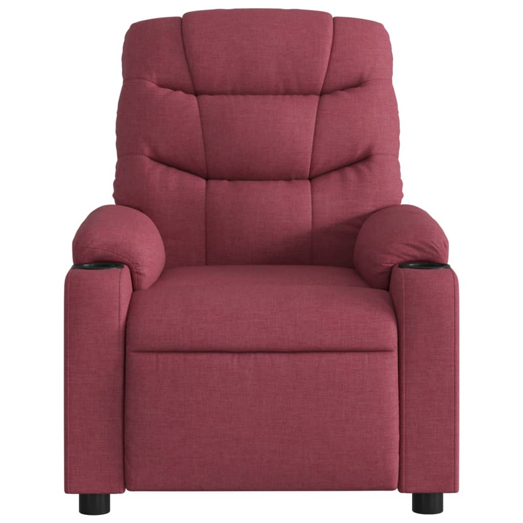 Fauteuil de massage inclinable Rouge bordeaux Tissu Fauteuils vidaXL   