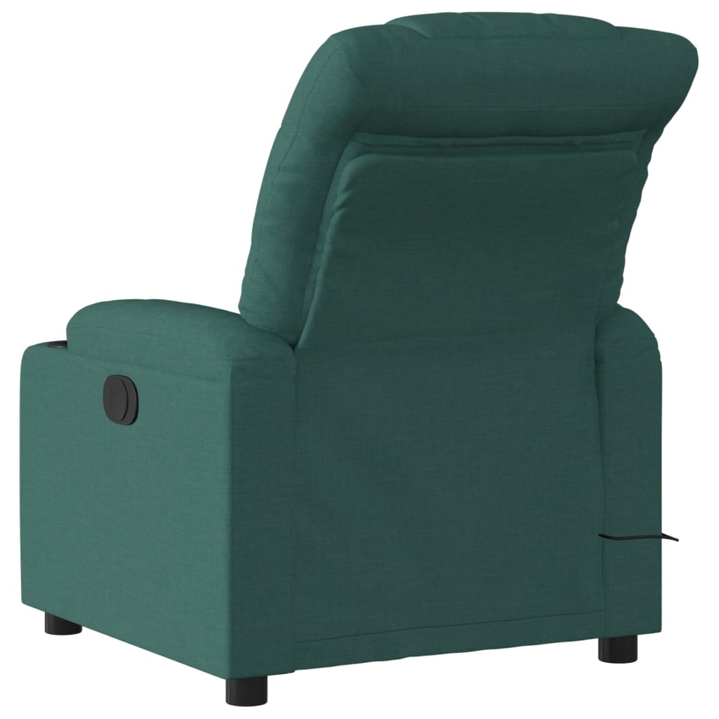 Fauteuil de massage inclinable Vert foncé Tissu Fauteuils vidaXL   