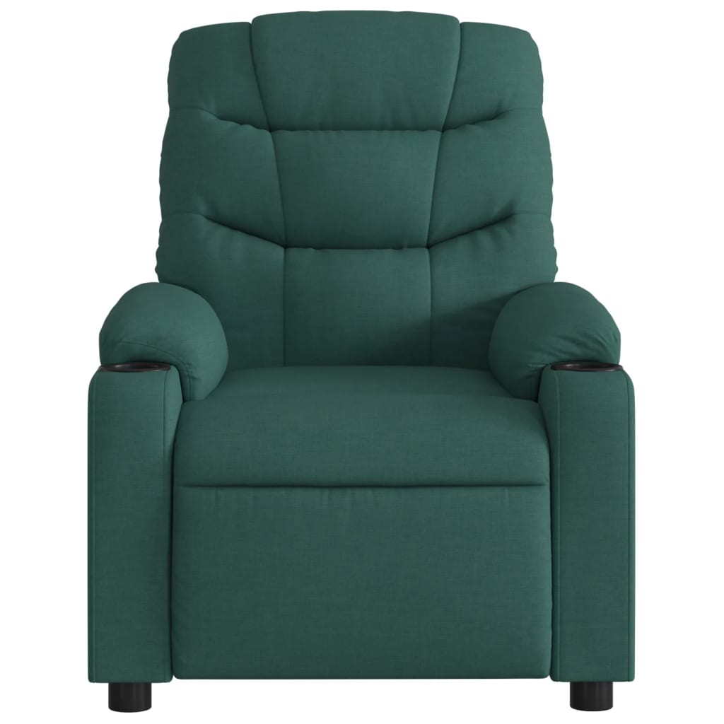 Fauteuil de massage inclinable Vert foncé Tissu Fauteuils vidaXL   