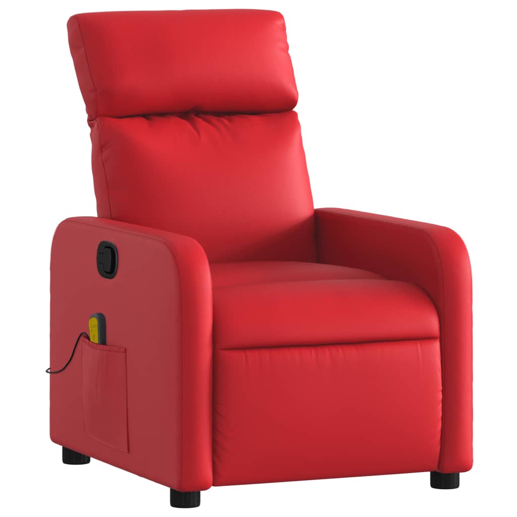 Fauteuil de massage inclinable rouge similicuir Fauteuils vidaXL   