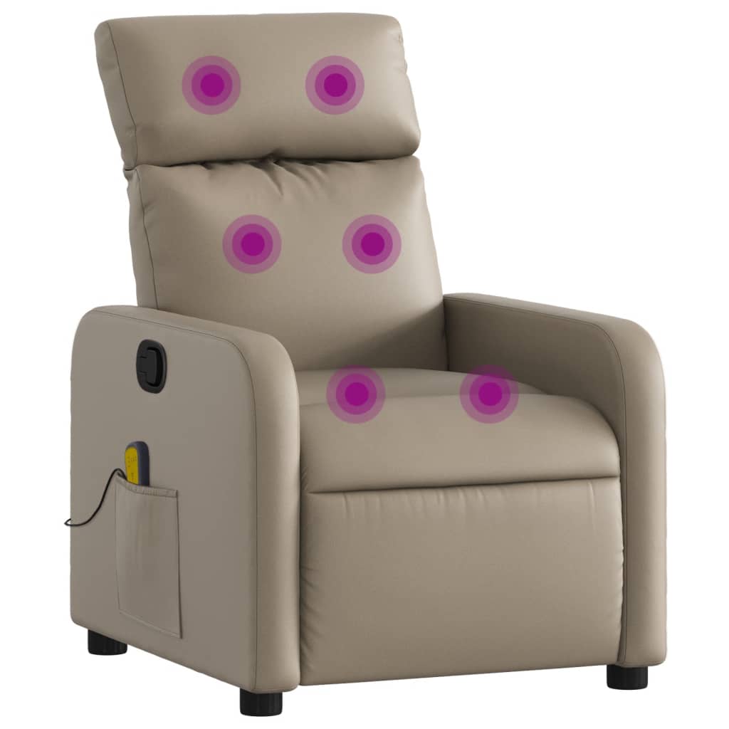 Fauteuil de massage inclinable Cappuccino Similicuir Fauteuils vidaXL   