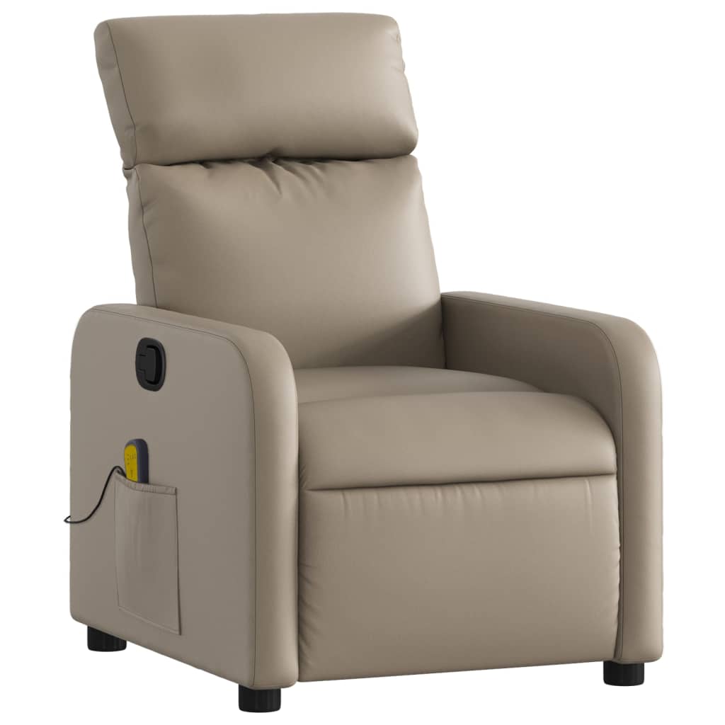 Fauteuil de massage inclinable Cappuccino Similicuir Fauteuils vidaXL   