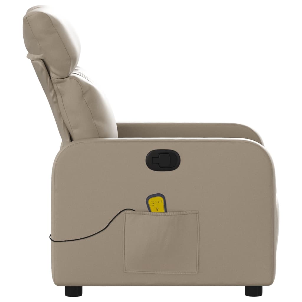 Fauteuil de massage inclinable Cappuccino Similicuir Fauteuils vidaXL   