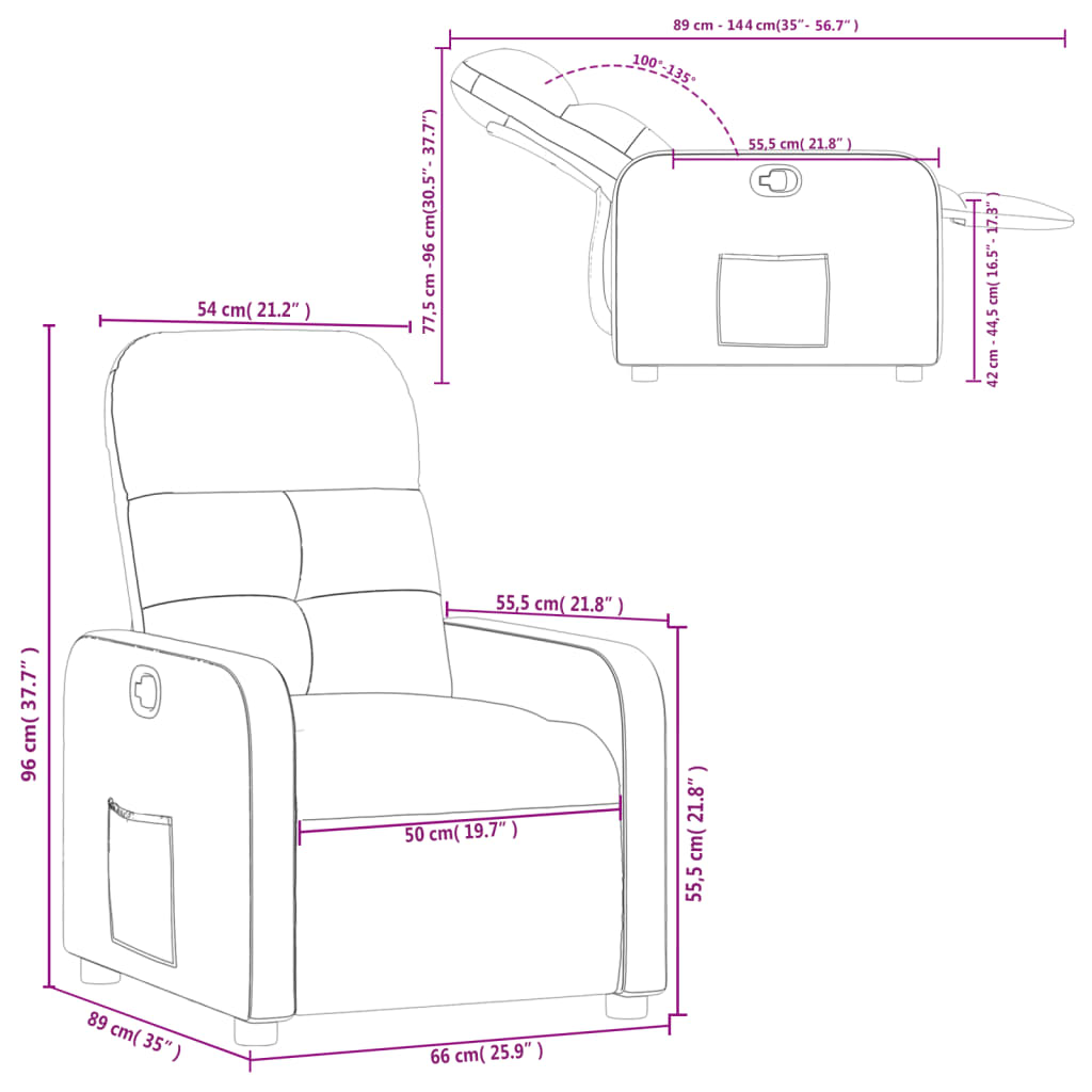 Fauteuil inclinable Vert foncé Tissu - Xios Store SNC