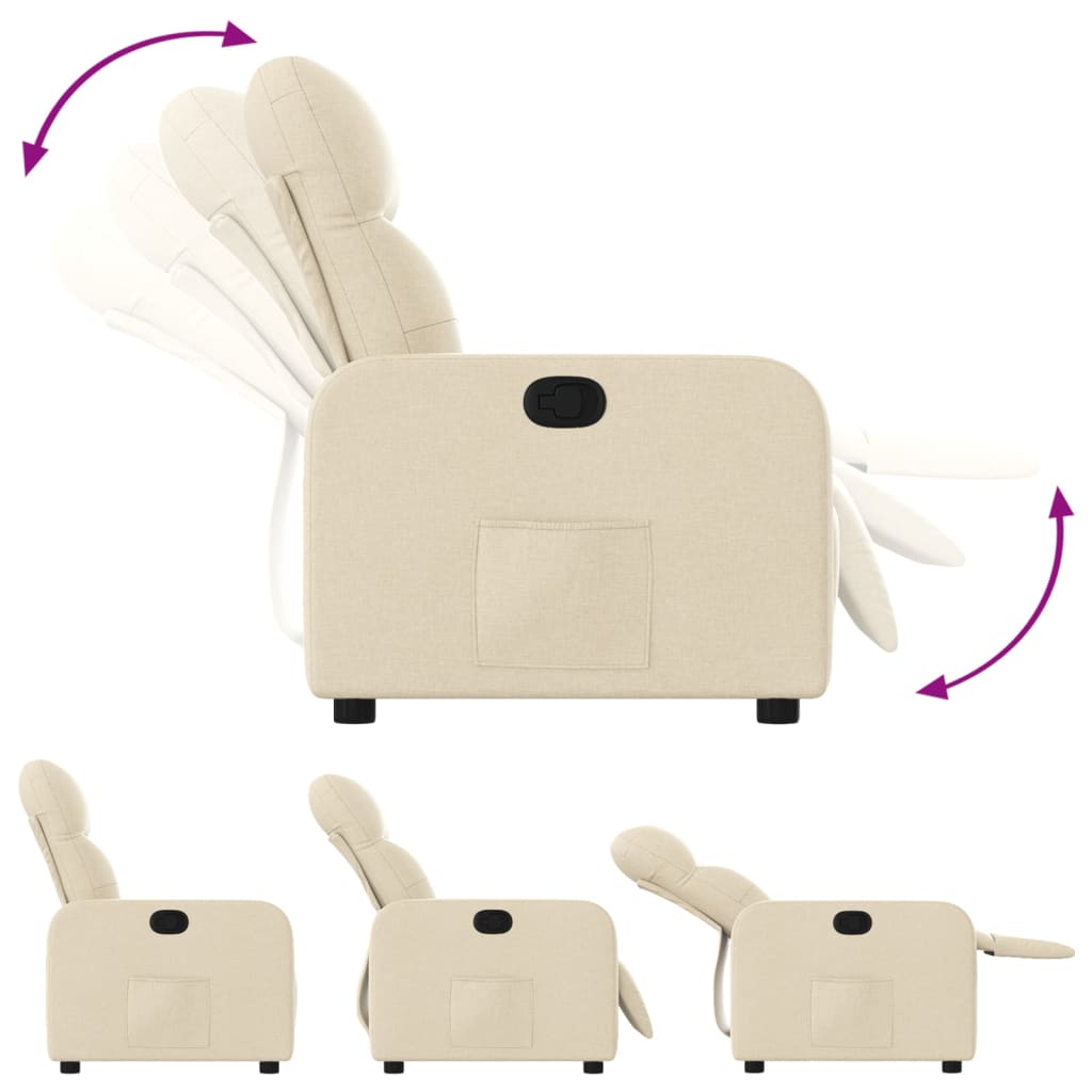 Fauteuil inclinable Crème Tissu - Xios Store SNC