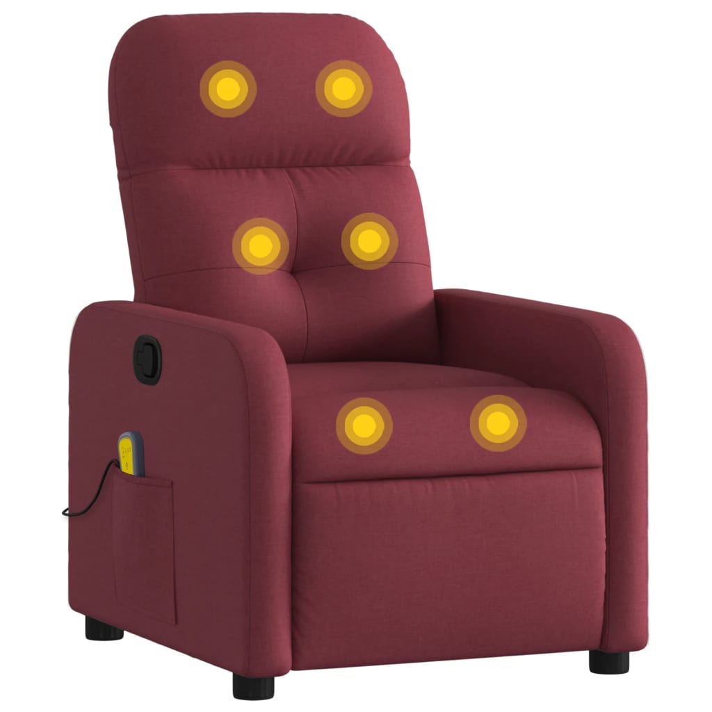 Fauteuil de massage inclinable Rouge bordeaux Tissu - Xios Store SNC