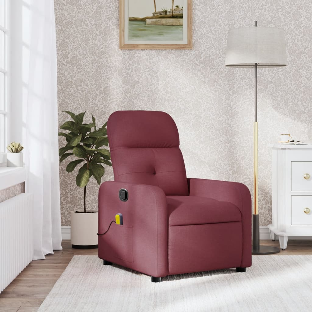 Fauteuil de massage inclinable Rouge bordeaux Tissu - Xios Store SNC