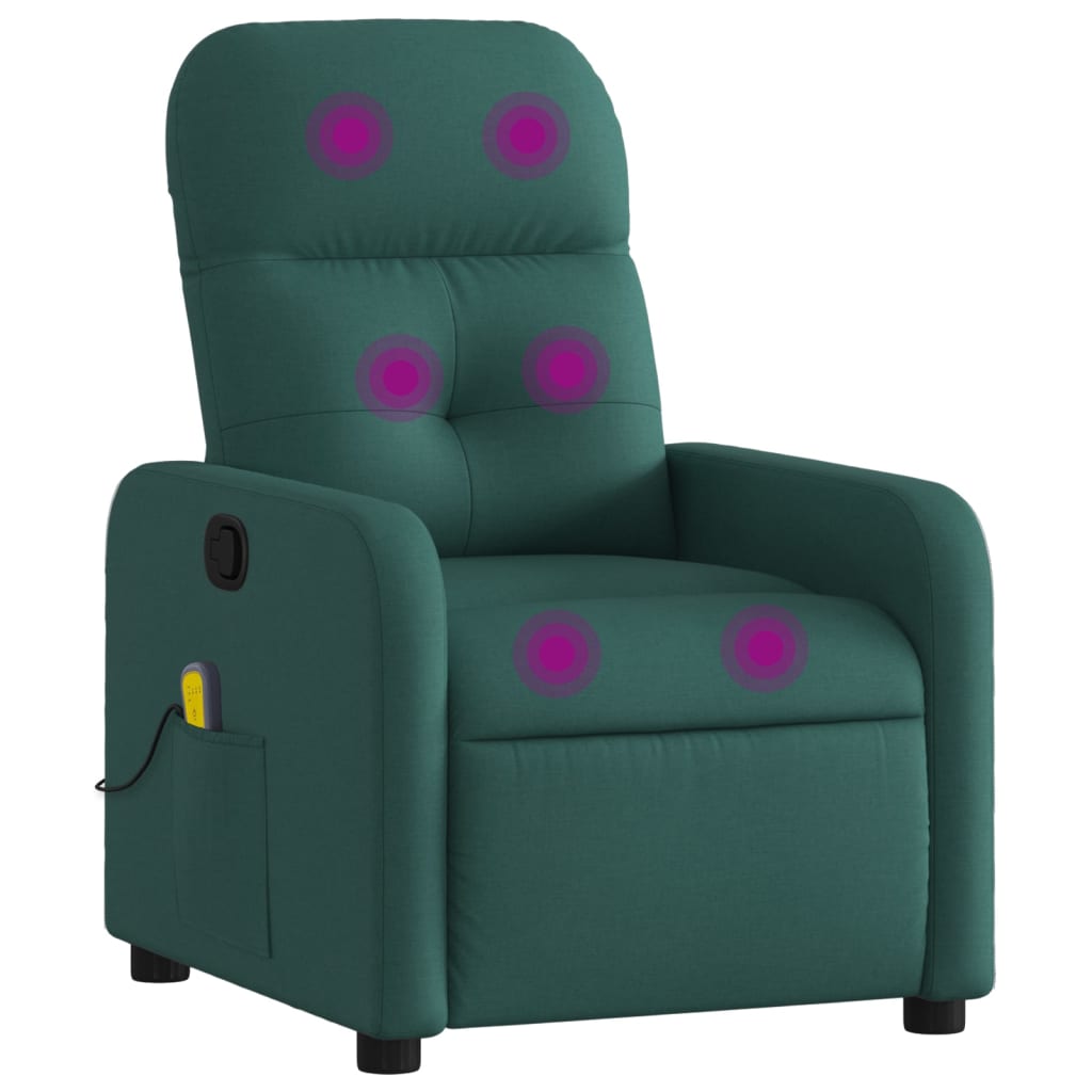 Fauteuil de massage inclinable Vert foncé Tissu - Xios Store SNC