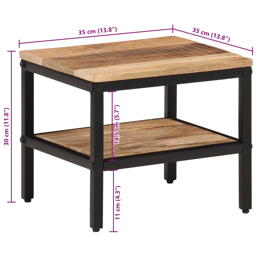 Table basse 35x35x30 cm bois de manguier massif brut Tables basses vidaXL   