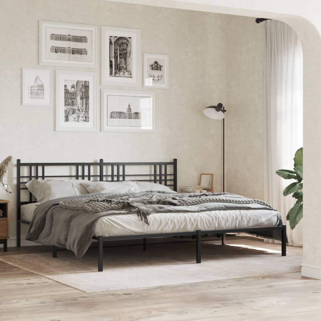 Tête de lit métal noir 193 cm Têtes et pieds de lit vidaXL   