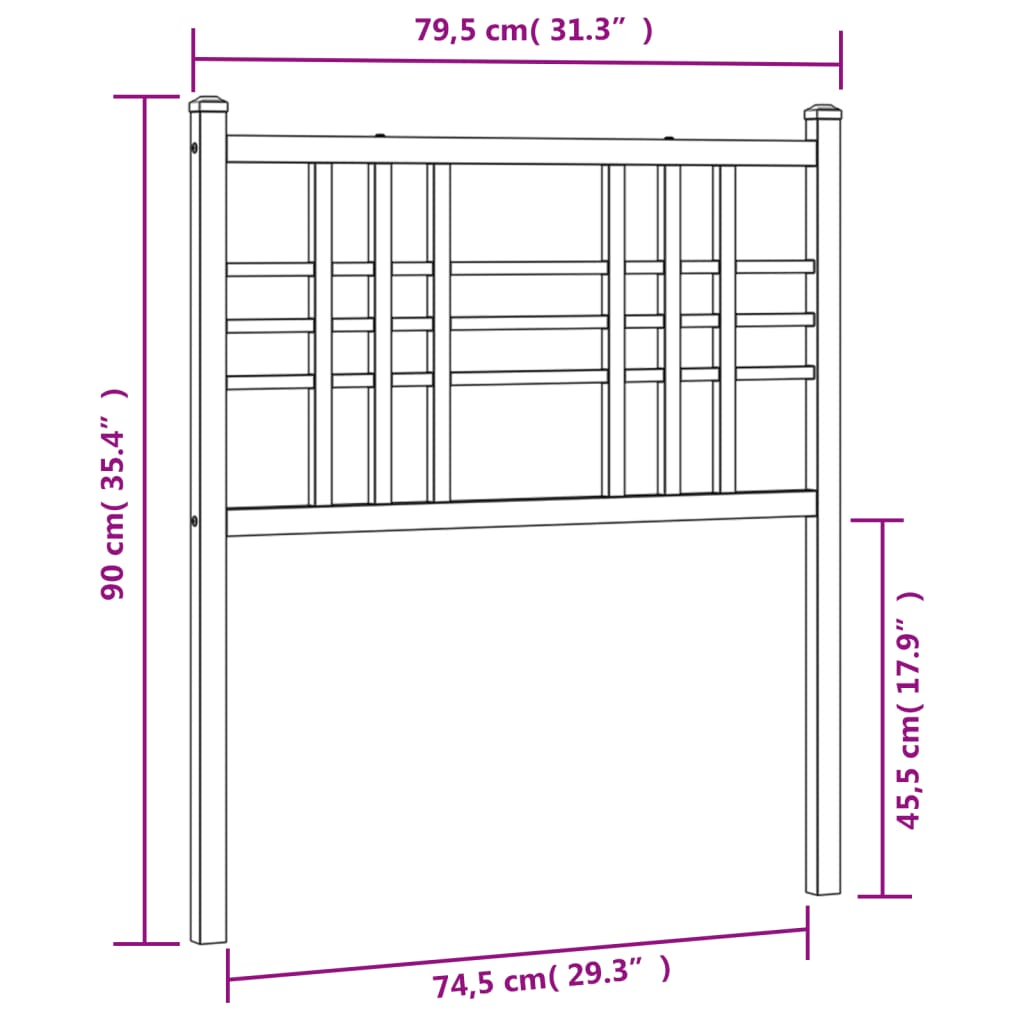 Tête de lit métal blanc 75 cm Têtes et pieds de lit vidaXL   