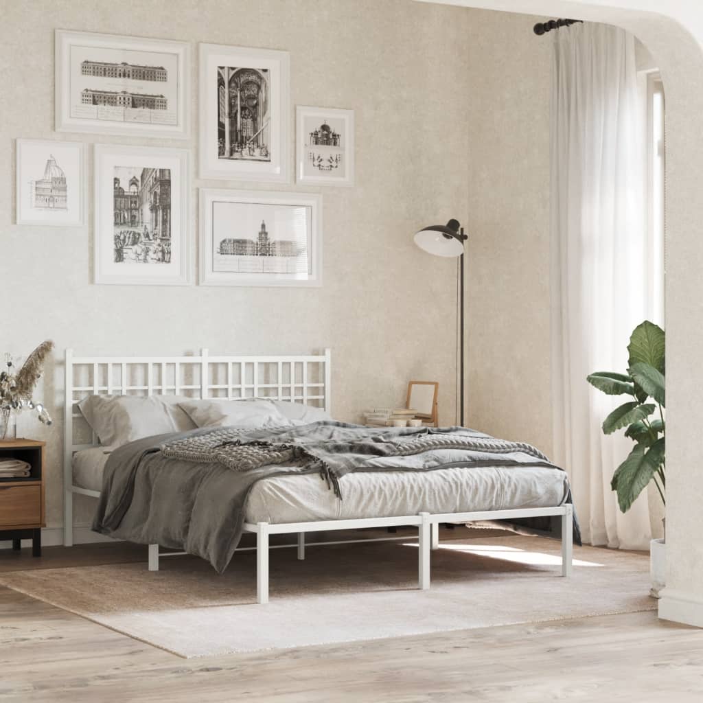 Tête de lit métal blanc 120 cm Têtes et pieds de lit vidaXL   