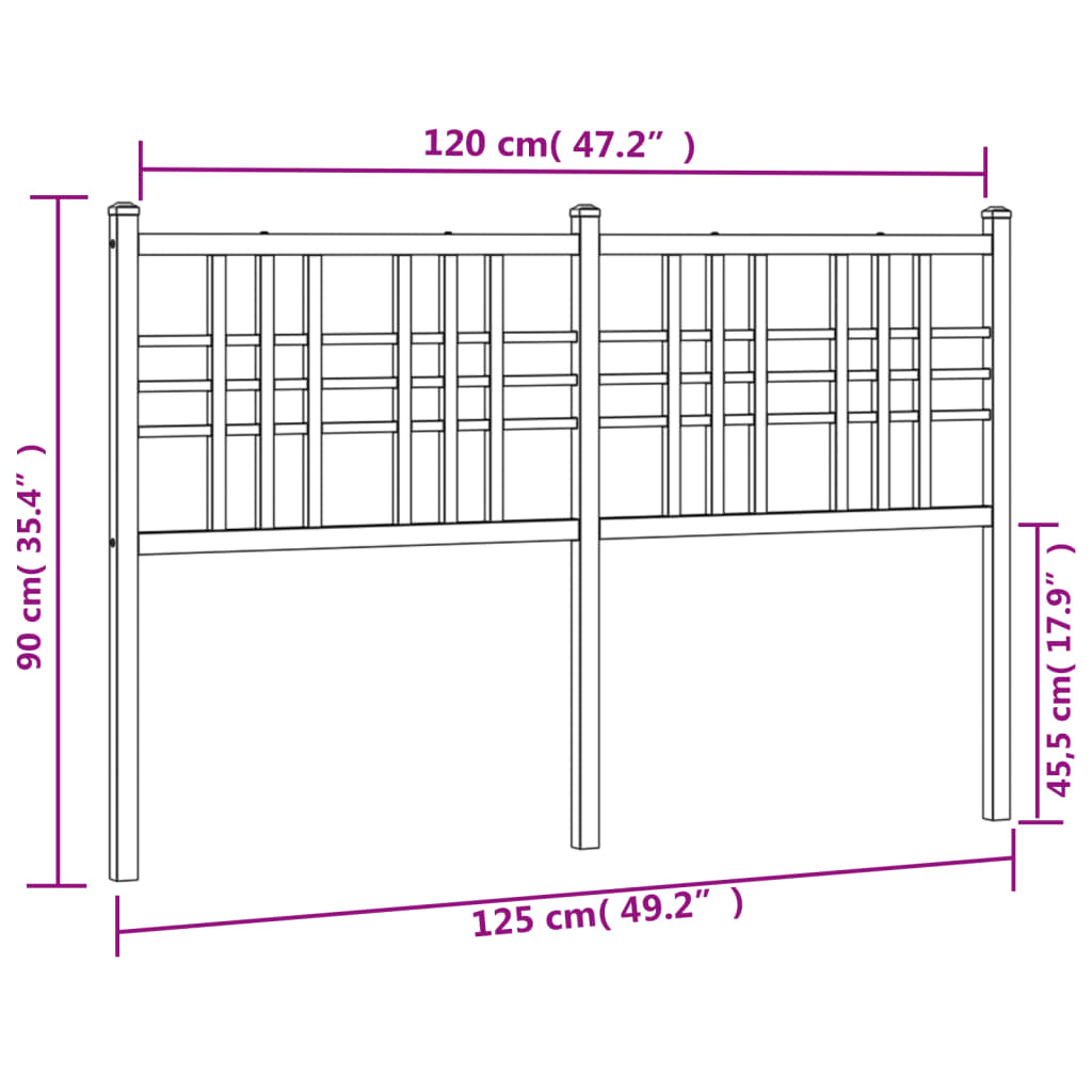 Tête de lit métal blanc 120 cm Têtes et pieds de lit vidaXL   