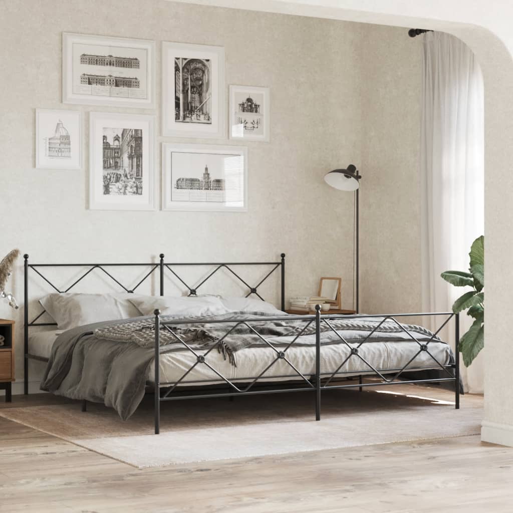 Tête de lit métal noir 193 cm Têtes et pieds de lit vidaXL   