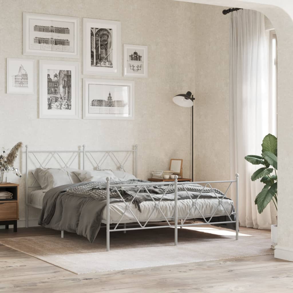 Tête de lit métal blanc 137 cm Têtes et pieds de lit vidaXL   