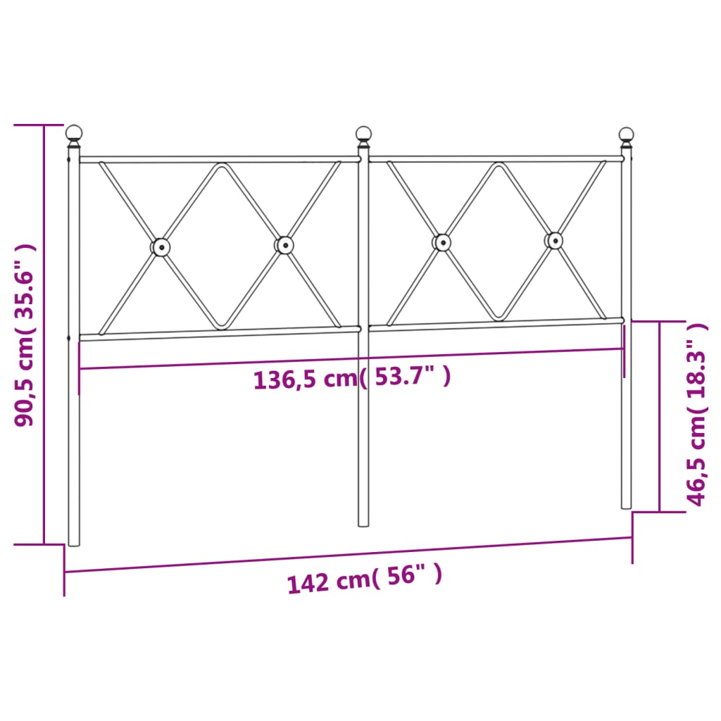 Tête de lit métal blanc 137 cm Têtes et pieds de lit vidaXL   