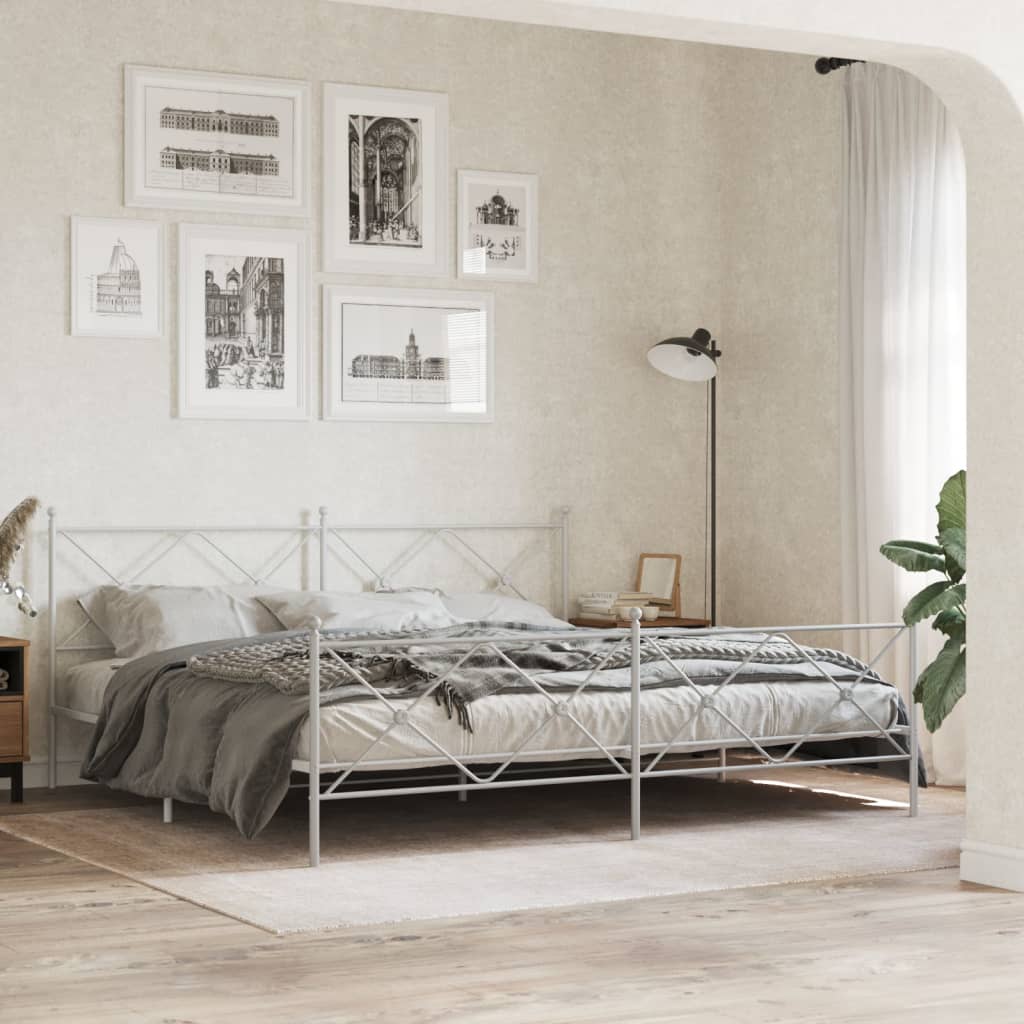 Tête de lit métal blanc 193 cm Têtes et pieds de lit vidaXL   