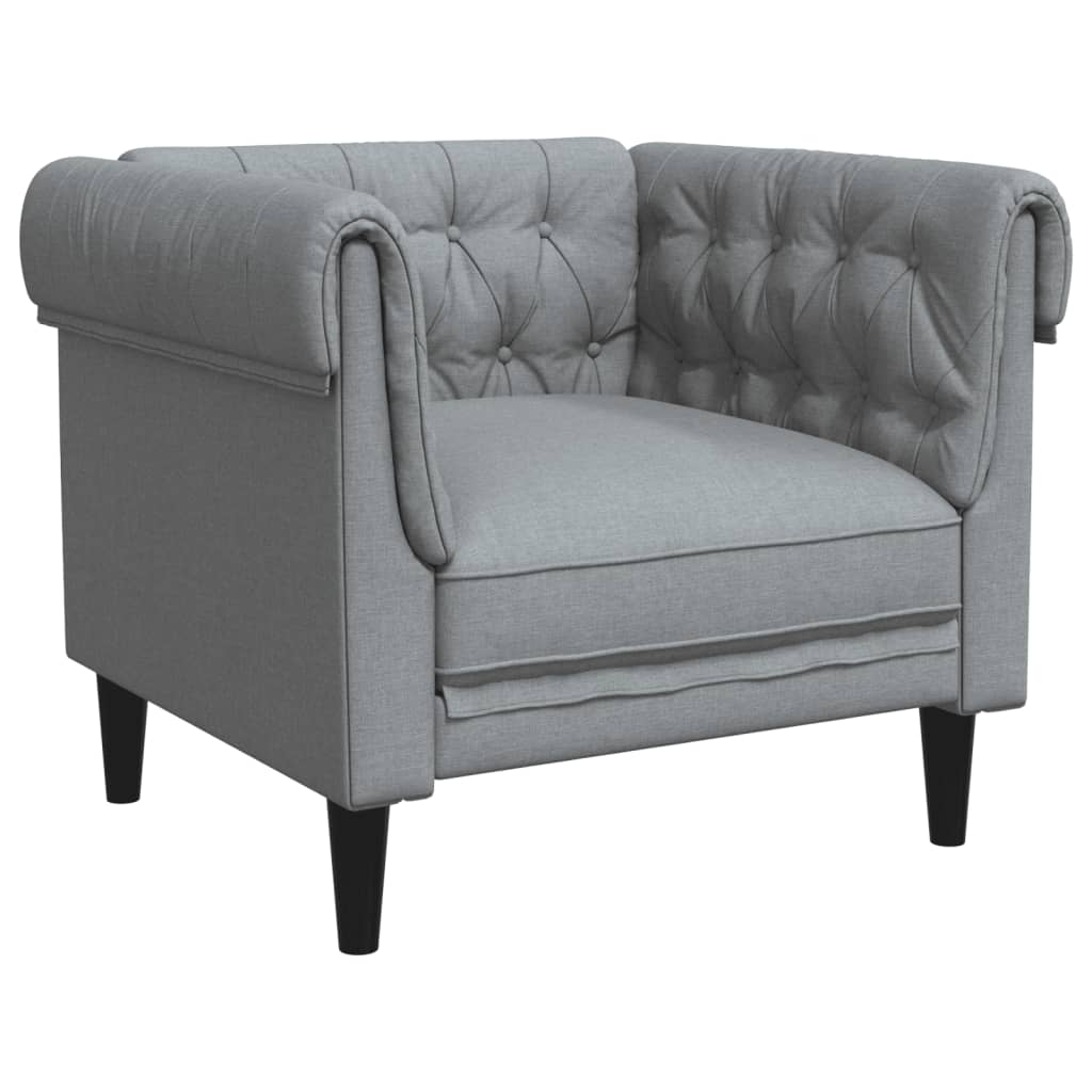 Fauteuil Chesterfield gris clair tissu Canapés vidaXL