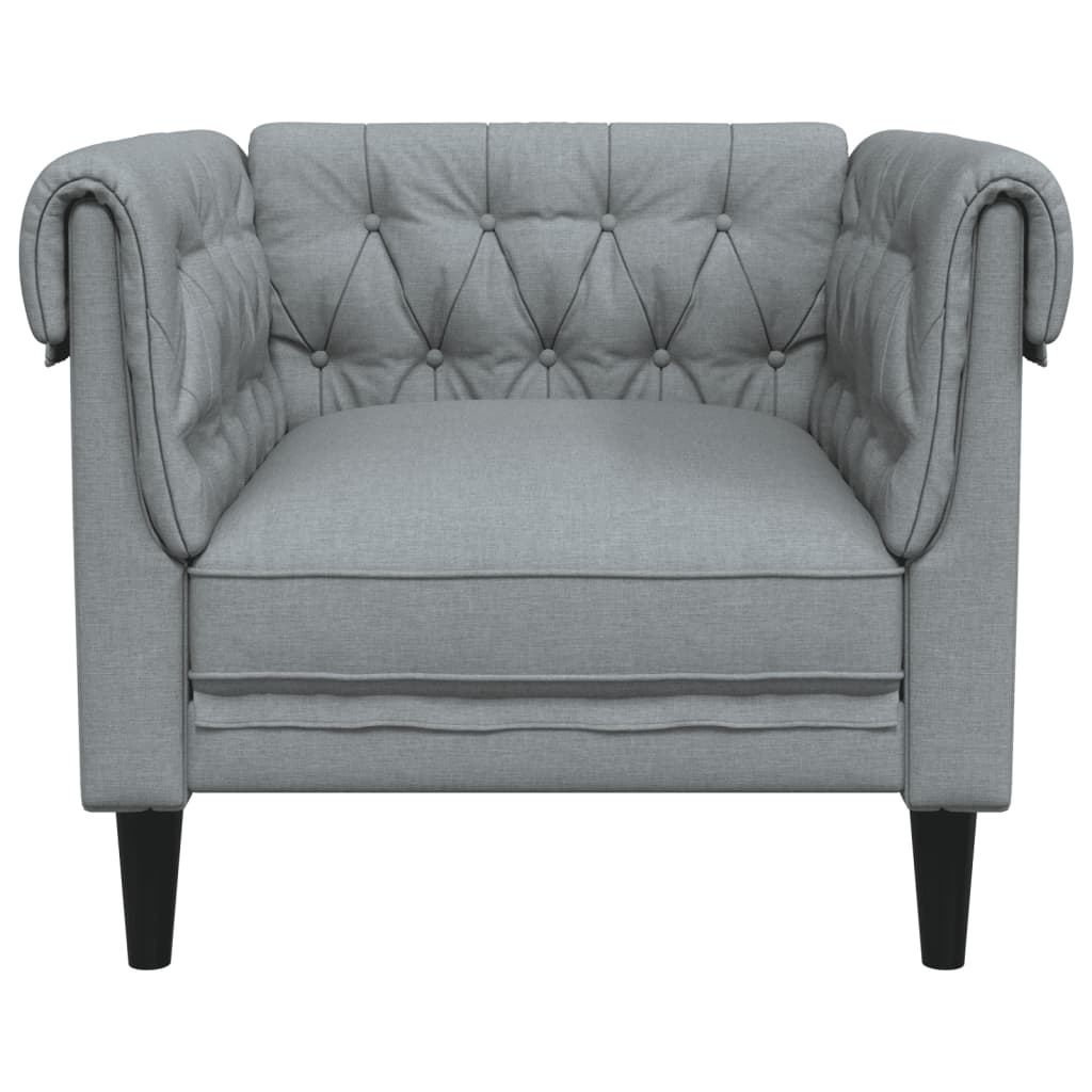 Fauteuil Chesterfield gris clair tissu Canapés vidaXL