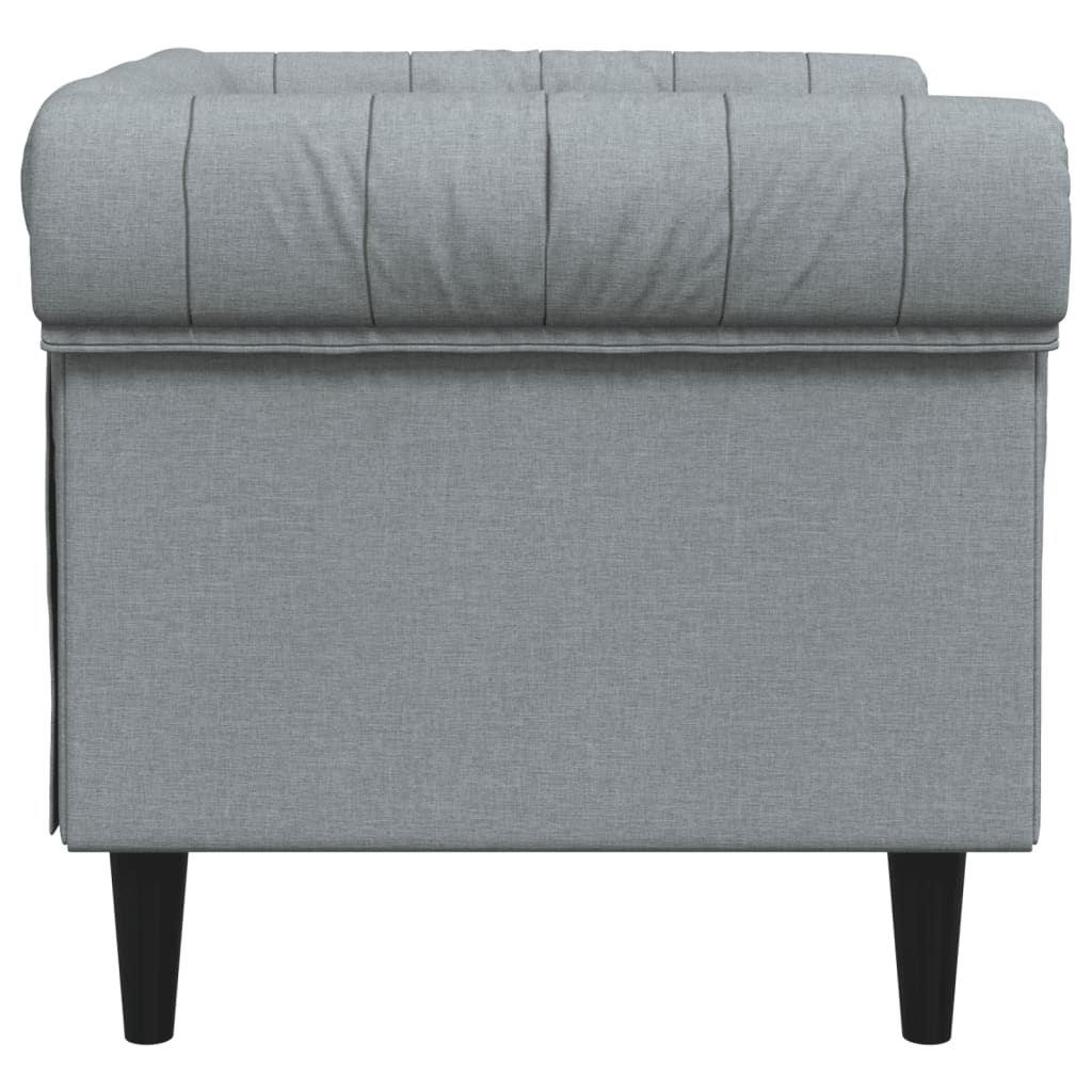 Fauteuil Chesterfield gris clair tissu Canapés vidaXL