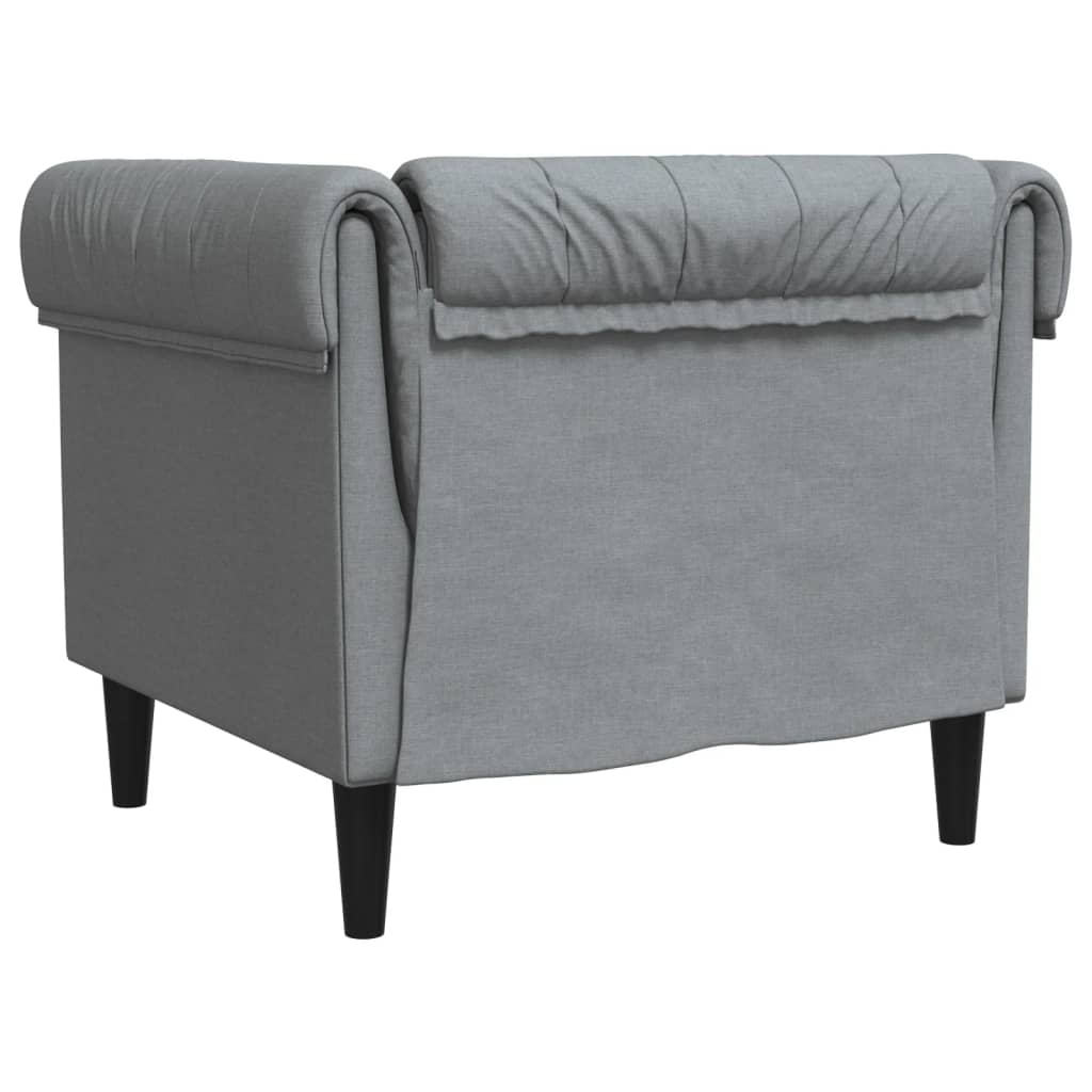 Fauteuil Chesterfield gris clair tissu Canapés vidaXL