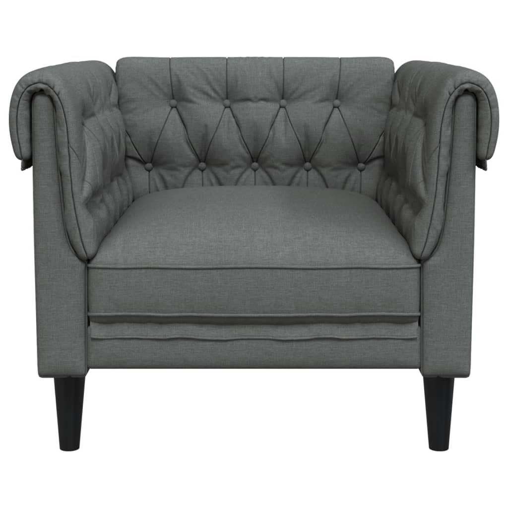 Fauteuil Chesterfield gris foncé tissu Canapés vidaXL