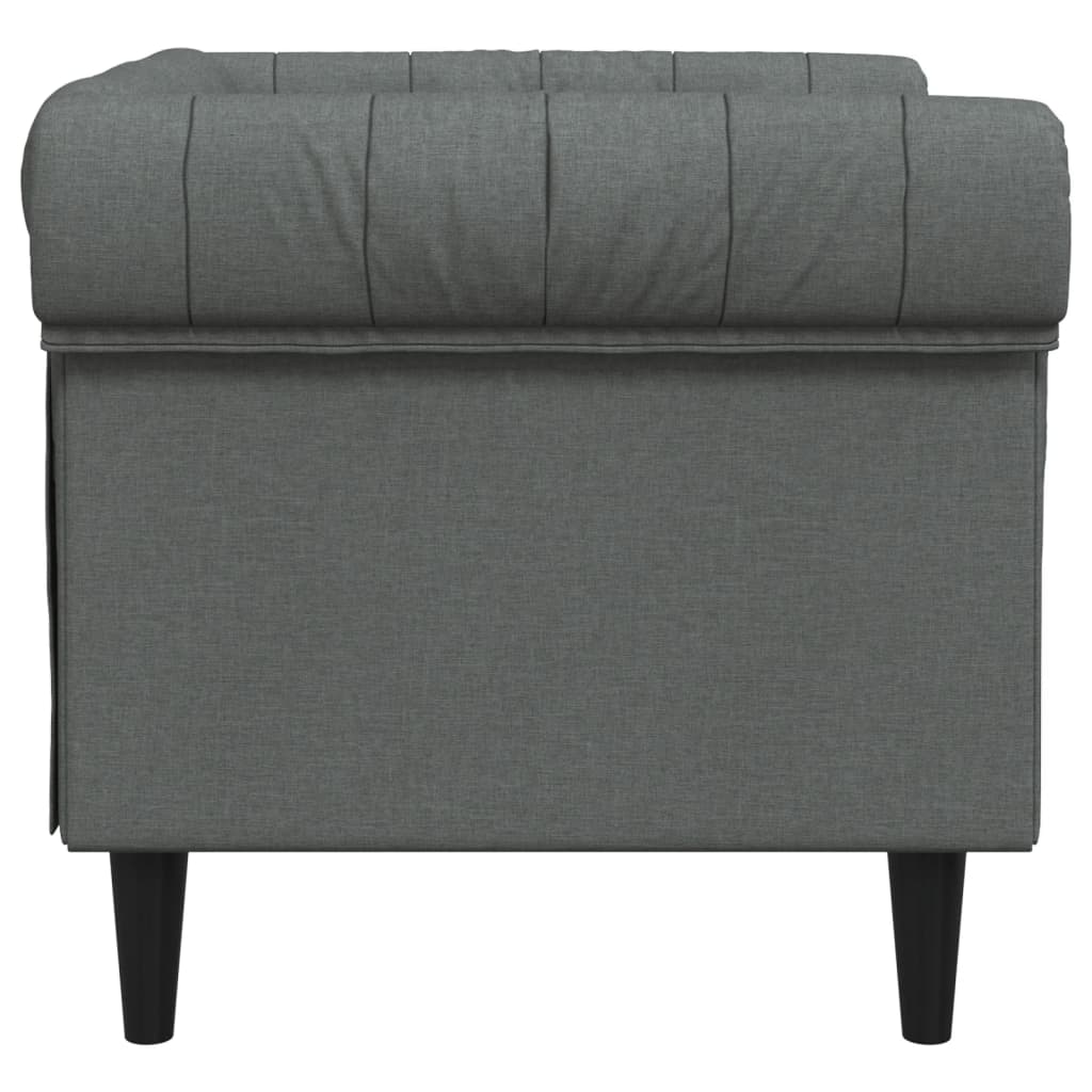 Fauteuil Chesterfield gris foncé tissu Canapés vidaXL