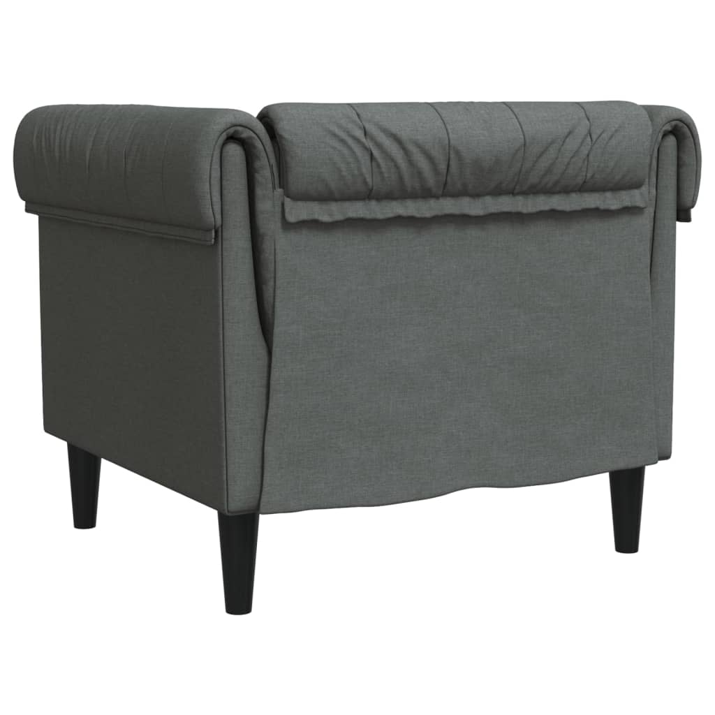 Fauteuil Chesterfield gris foncé tissu Canapés vidaXL