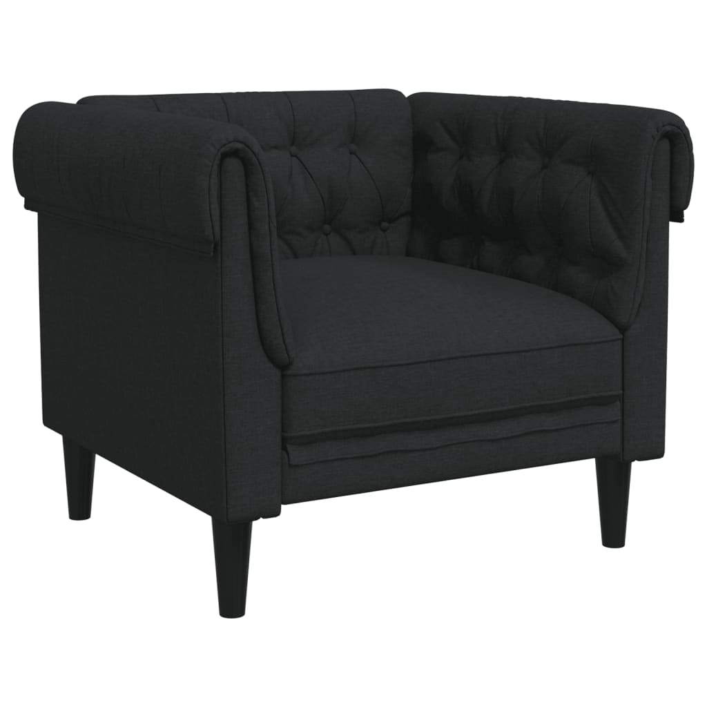 Fauteuil Chesterfield noir tissu Canapés vidaXL