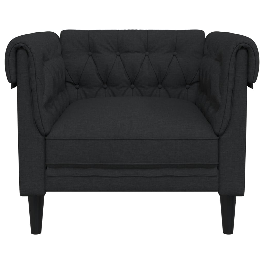 Fauteuil Chesterfield noir tissu Canapés vidaXL