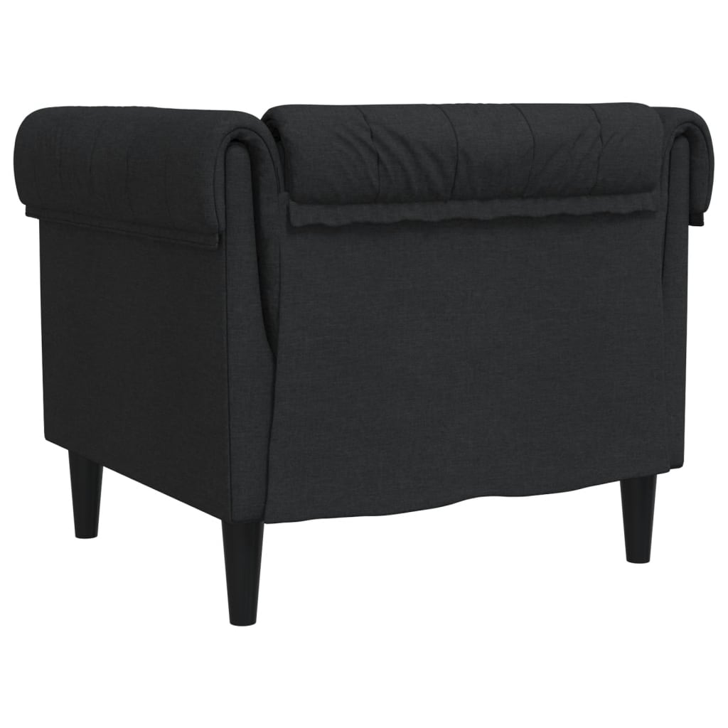 Fauteuil Chesterfield noir tissu Canapés vidaXL