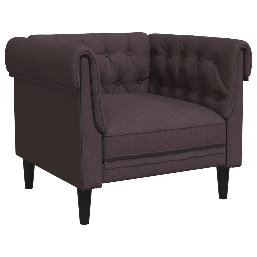 Fauteuil Chesterfield marron foncé tissu Canapés vidaXL   