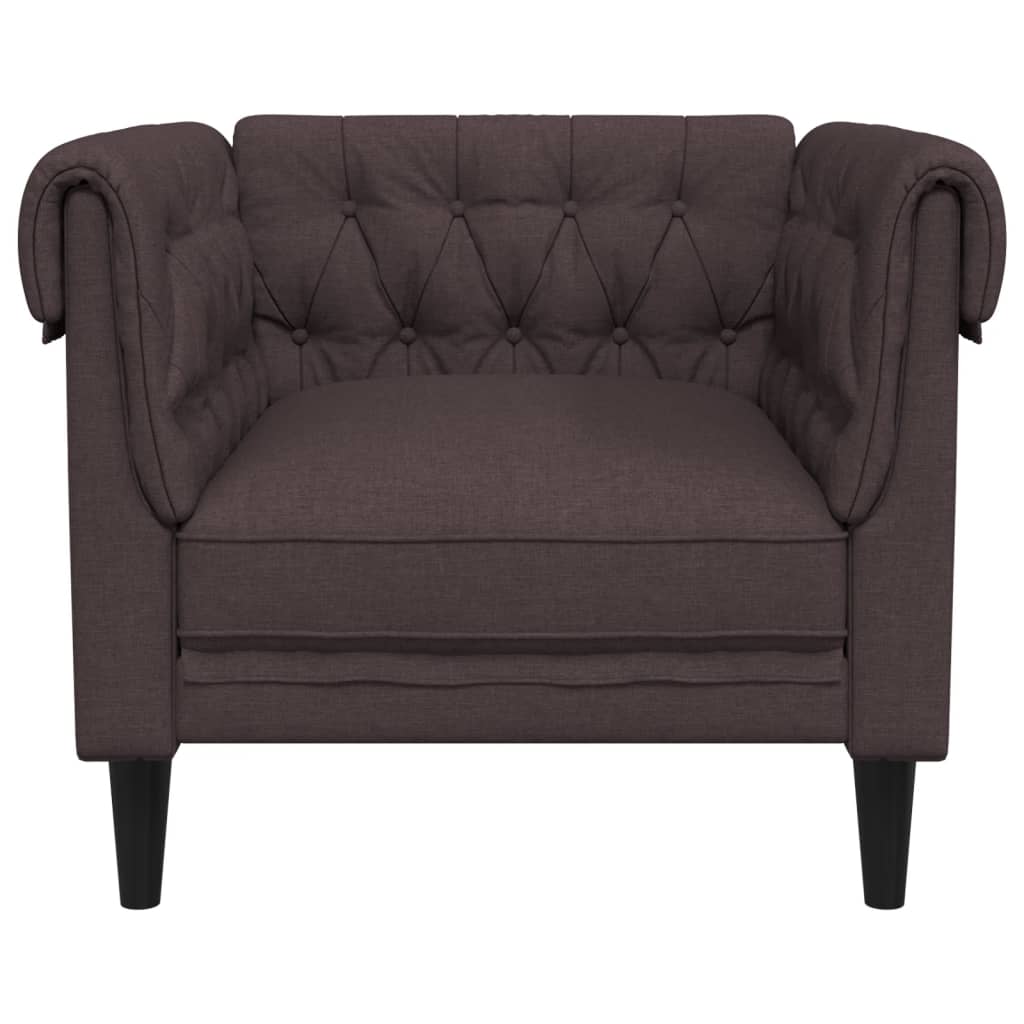 Fauteuil Chesterfield marron foncé tissu Canapés vidaXL   