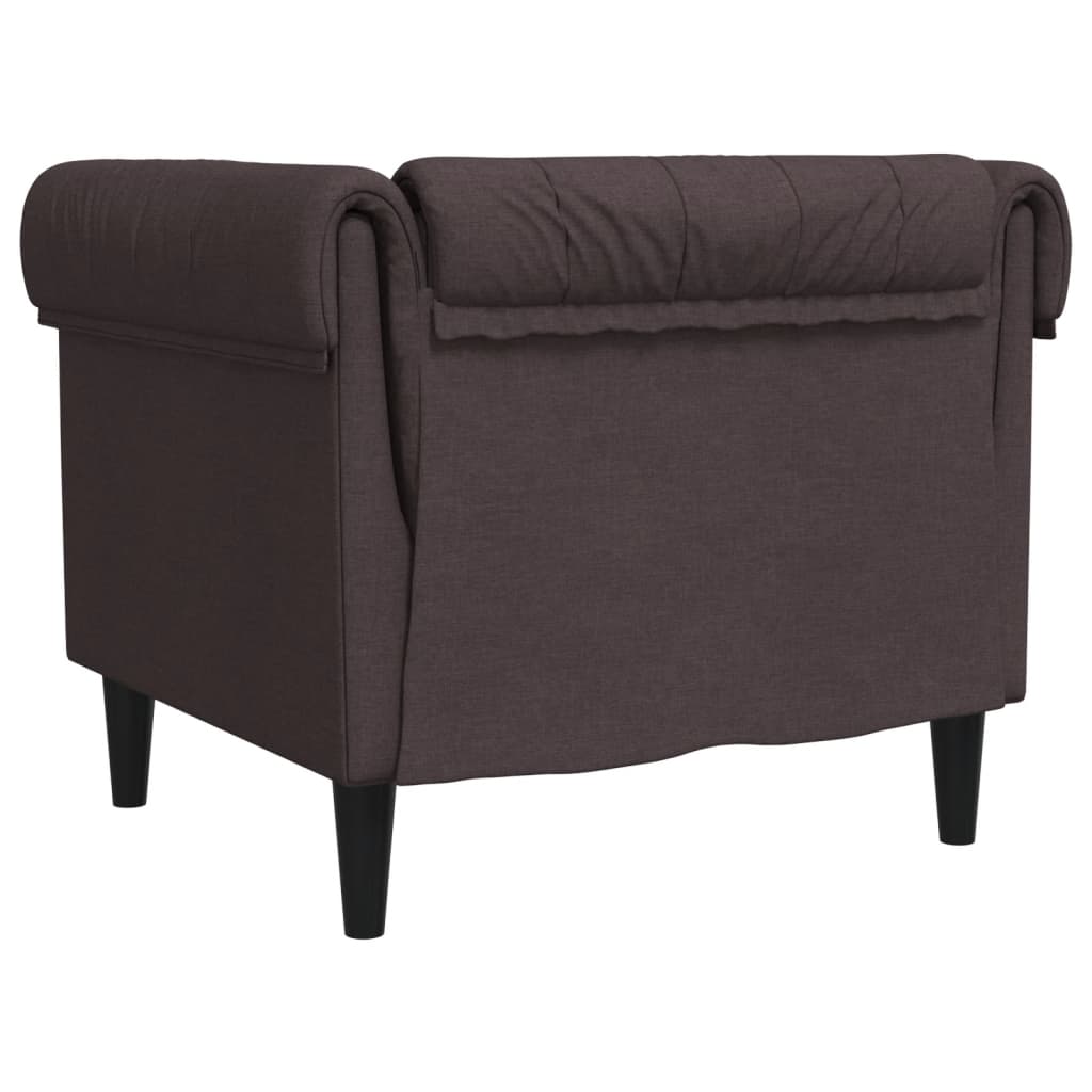 Fauteuil Chesterfield marron foncé tissu Canapés vidaXL   