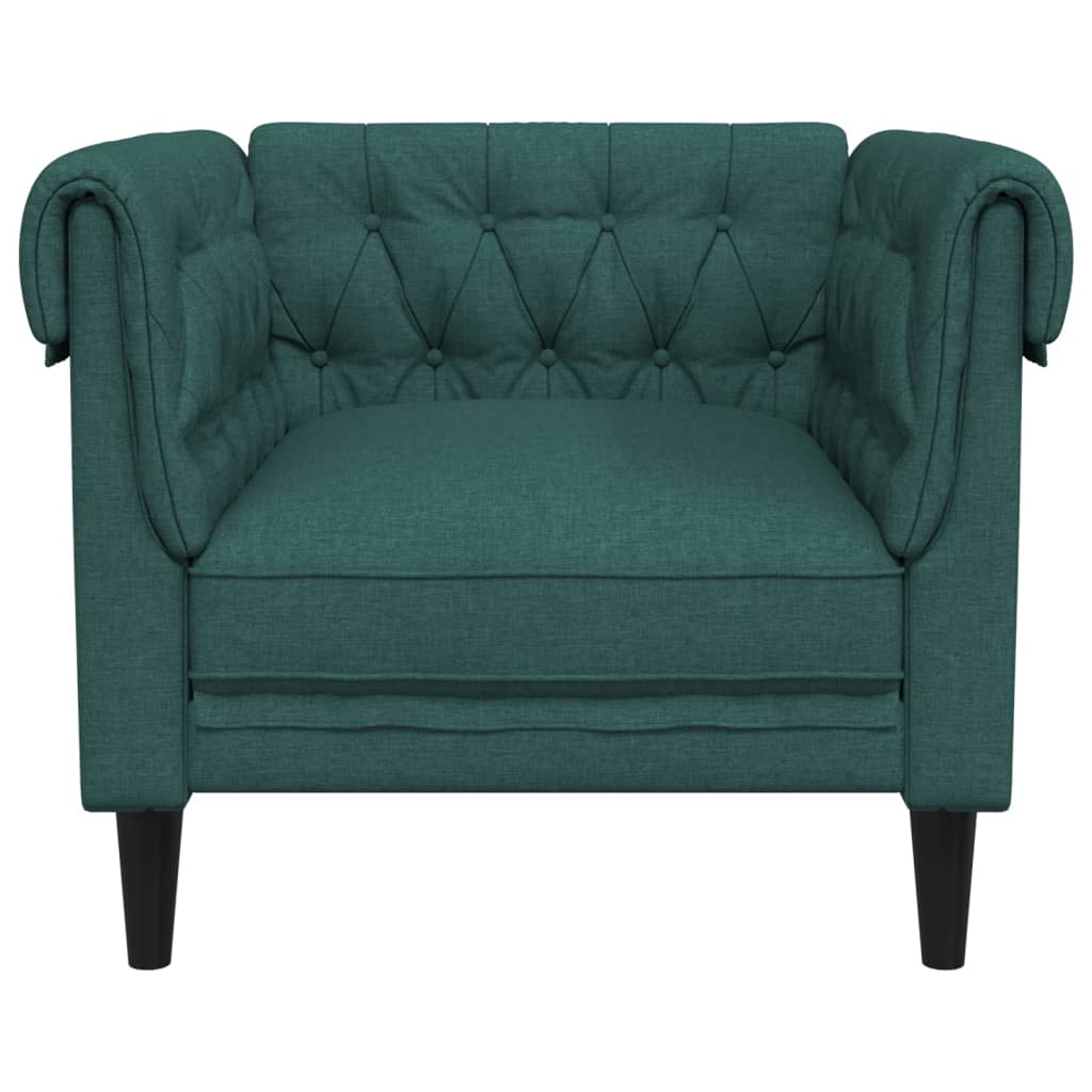 Fauteuil Chesterfield vert foncé tissu Canapés vidaXL   