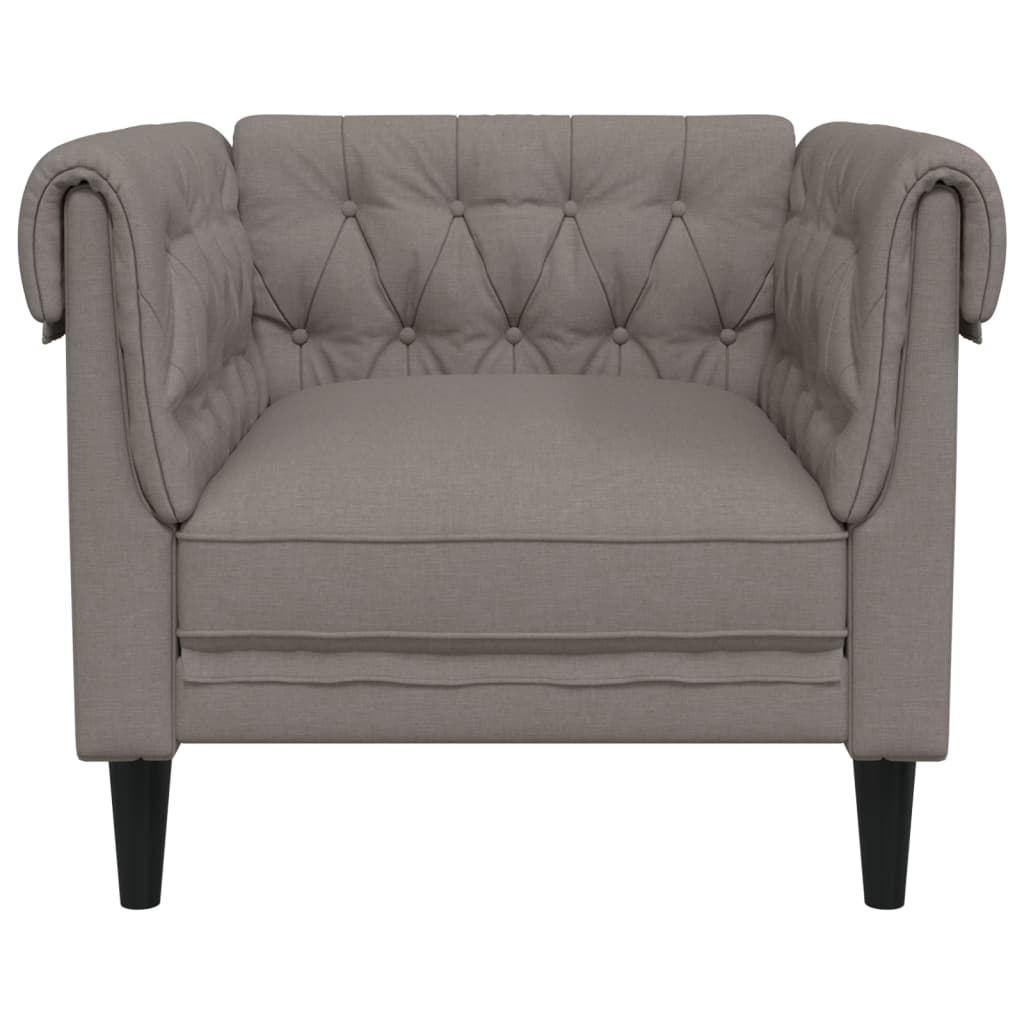 Fauteuil Chesterfield taupe tissu Canapés vidaXL