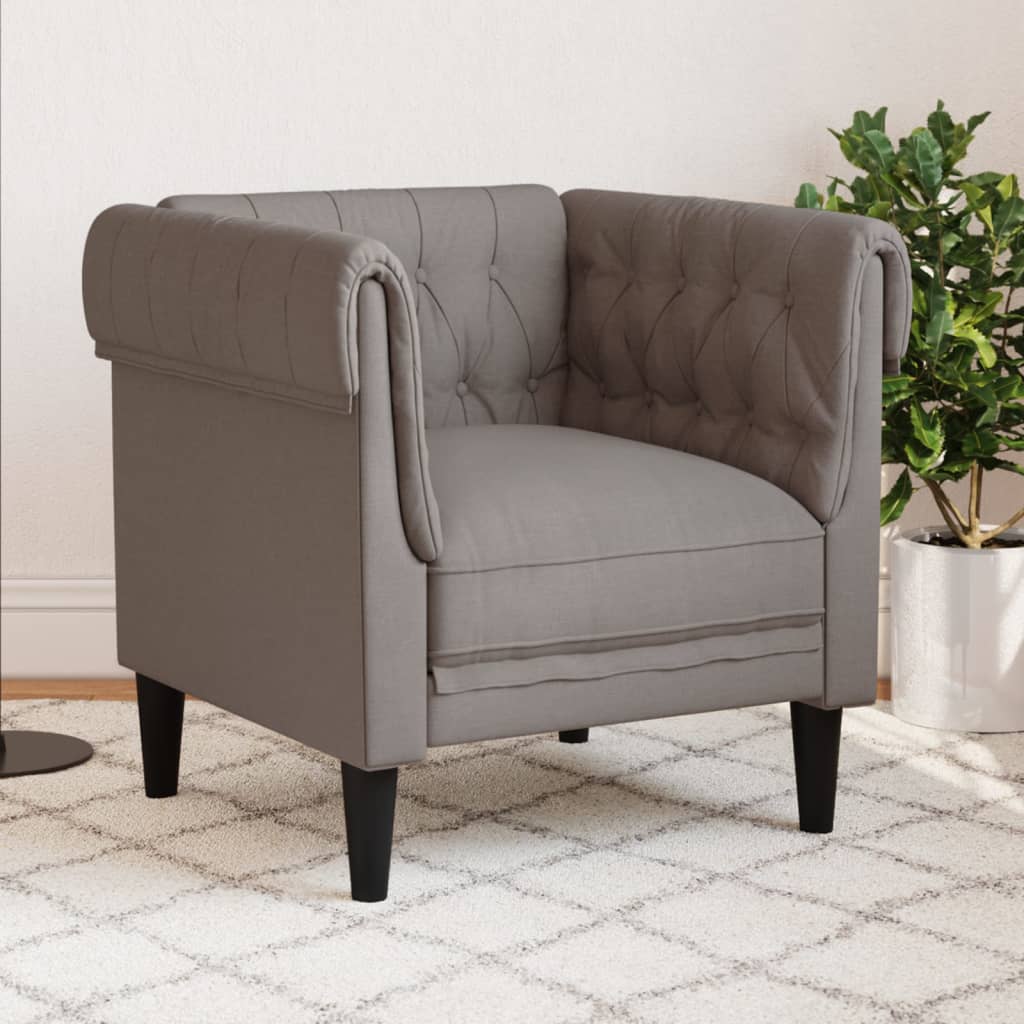 Fauteuil Chesterfield taupe tissu Canapés vidaXL