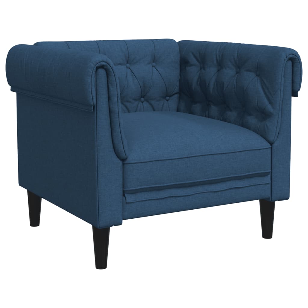 Fauteuil Chesterfield bleu tissu Canapés vidaXL